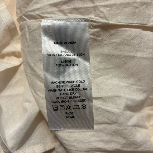 Quince 100% Organic Cotton Gauze Tiered Maxi Dress S Vintage Cream Vacation NWT - Picture 6 of 9